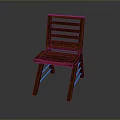 Simple Minimalist Wooden Single Chair With Slatted Backrest And Seat Design